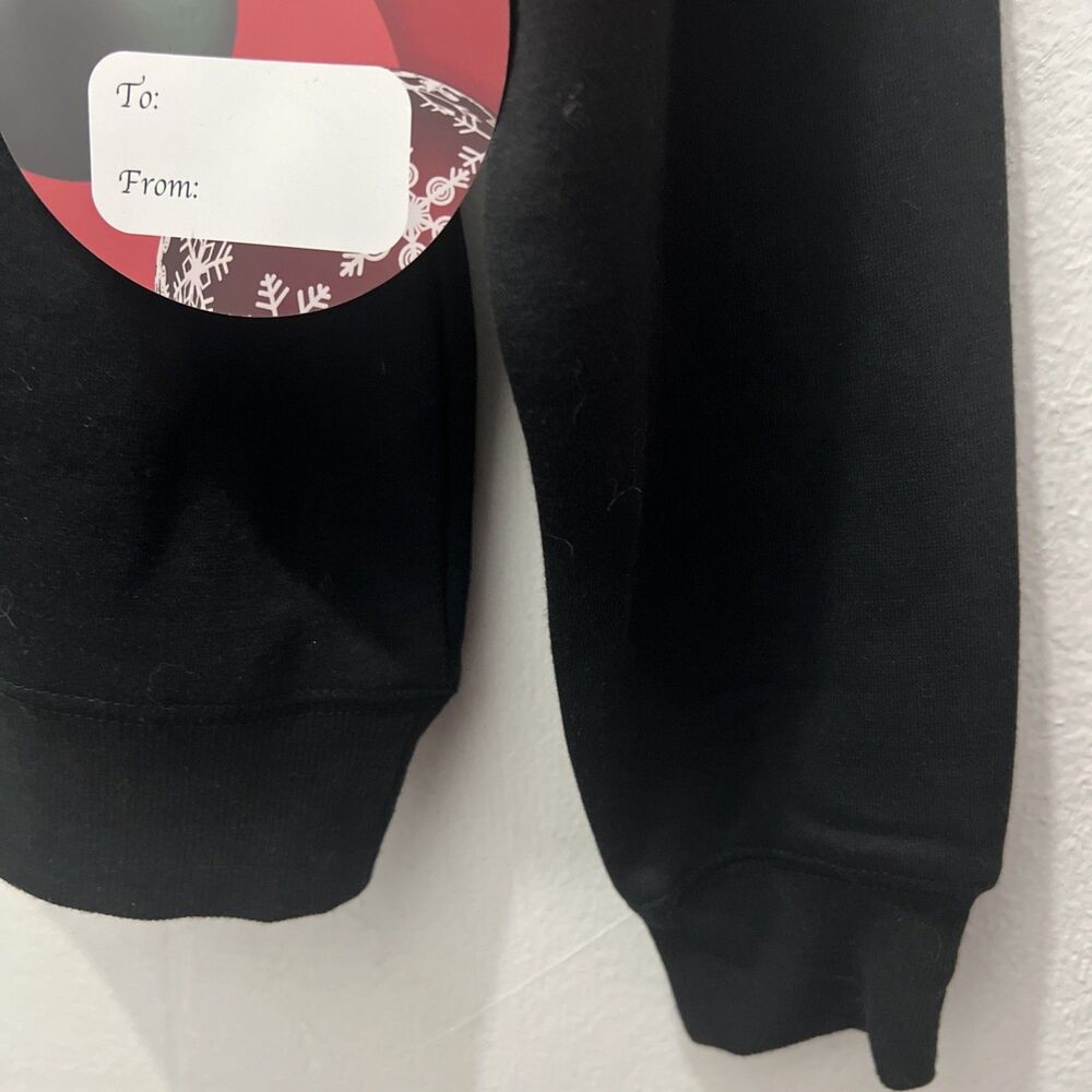 Tru Self Merry & Bright Sweatshirt Womens Small Black Christmas Holiday Crewneck - Picture 5 of 6
